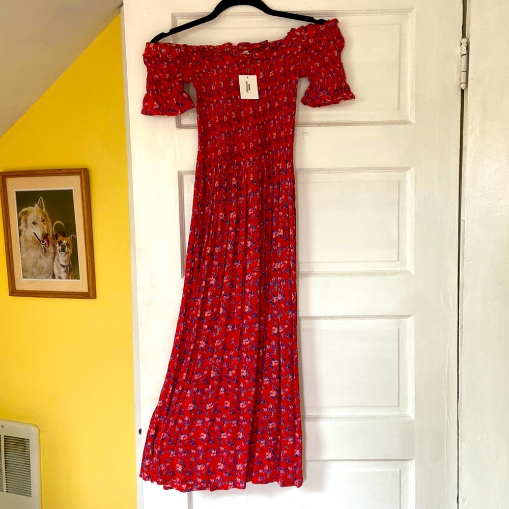 Xs Smocked top off shoulder dress